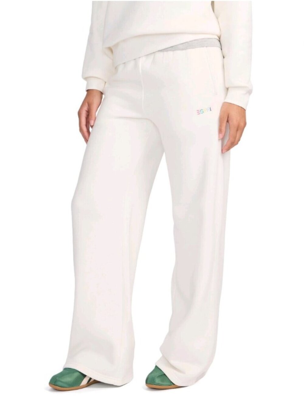 Esprit Wide Leg Sweatpants White Size Large
